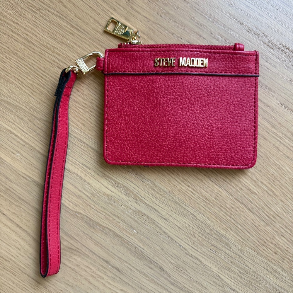 Red Steve Madden Wrist Wallet Clutch